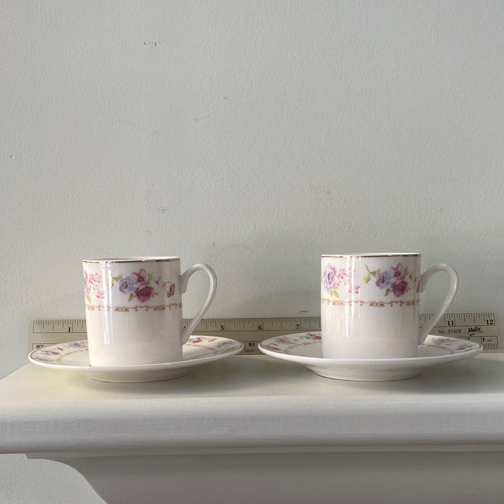 Elegant Floral Mug and Saucer Set